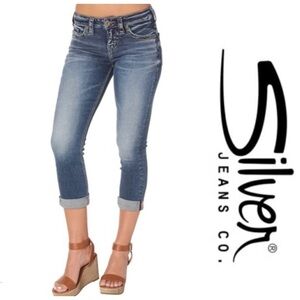 SILVER Jeans Women’s 33 Blue Aiko Capri LIKE NEW